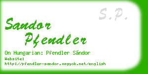 sandor pfendler business card